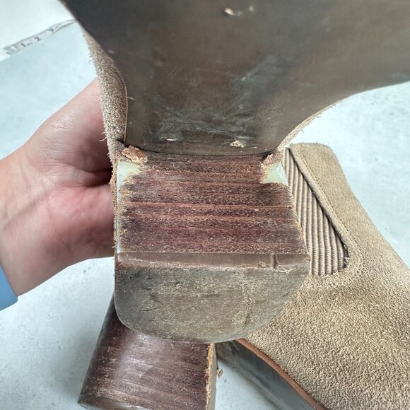 UGG Boots Womens 8 Brown Suede Leather Faye Western Riding Boho Ankle Booties - Picture 7 of 12